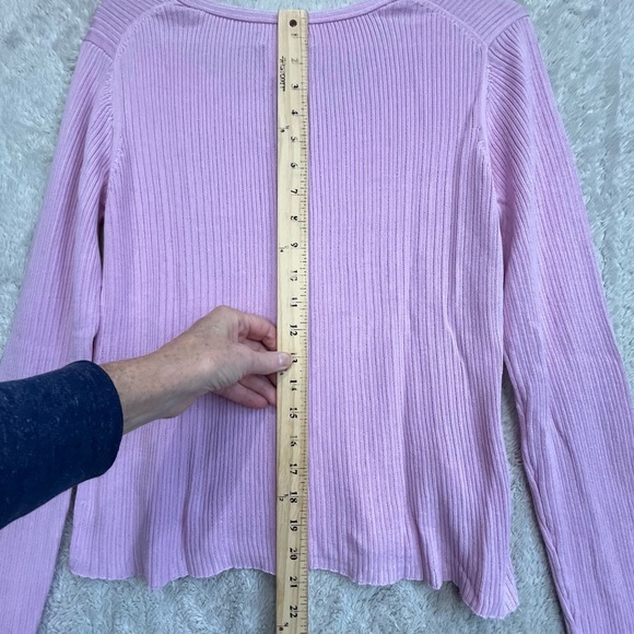 Tommy Bahama Silk Ribbed Pink Button Up Cardigan Sweater Sz M Lightweight - Picture 13 of 15